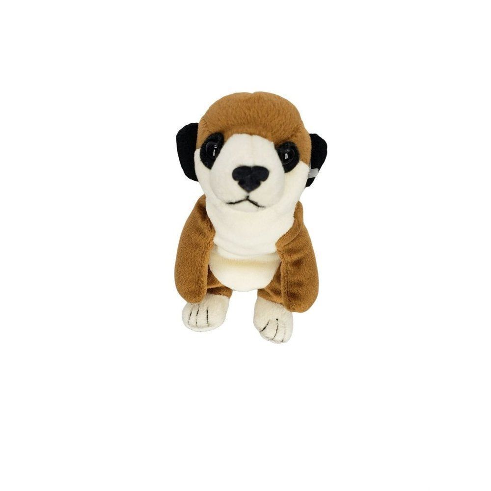 2001 K & M International Plush Brown and White Dog stuffed animal plush‎ toy